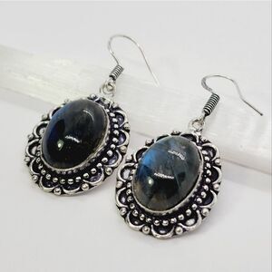 Labradorite Handmade Drop Dangle Earrings Jewelry 1.76"